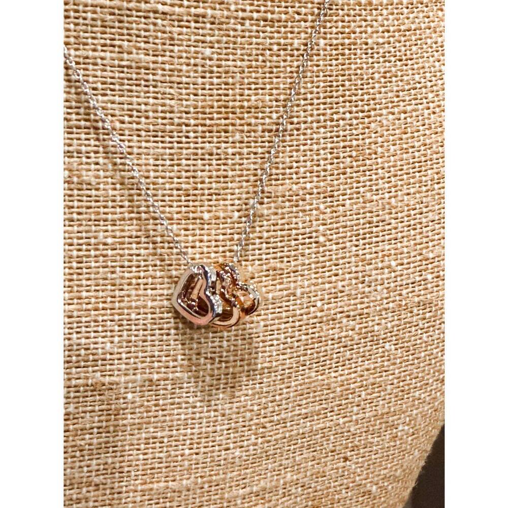 NEW GOLDEN STELLA women's heart trio necklace in silver